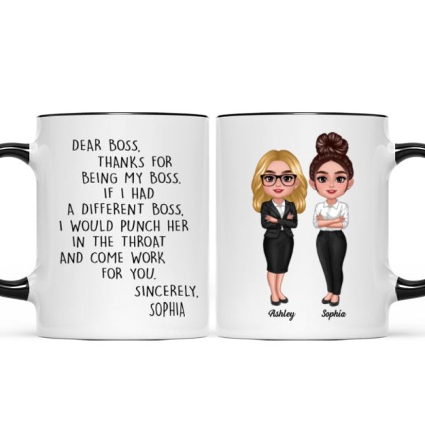 Dear Boss Personalized Mug, Funny Christmas Gift For Boss