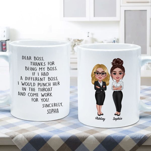 Dear Boss Personalized Mug, Funny Christmas Gift For Boss