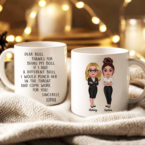 Dear Boss Personalized Mug, Funny Christmas Gift For Boss