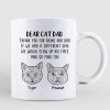 Dear Cat Dad Cat Head Outline Personalized Mug Dear Cat Dad Cat Head Outline Personalized Mug