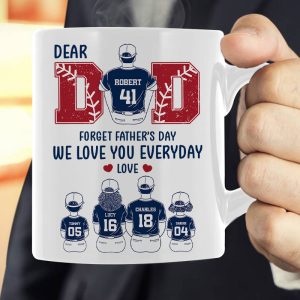 Dear Dad Forget Father's Day Personalized Mug, Gift for Baseball Dad