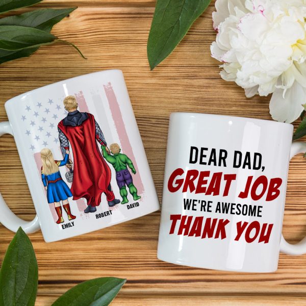 Dear Dad Great Job We're Awesome Personalized Coffee Mug DR-WHM-07QHQN280423TM