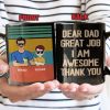 Dear Dad Great Job We're Awesome Thank You Adult And Kid - Father Gift - Personalized Custom Black Mug Dear Dad Great Job We're Awesome Thank You Adult And Kid - Father Gift - Personalized Custom Black Mug