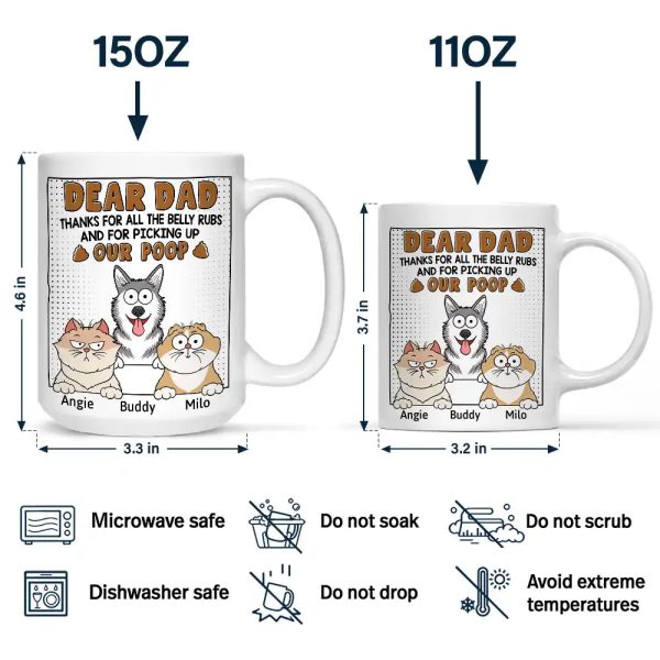Dear Dad Thanks For All The Belly Rubs - Personalized Mug
