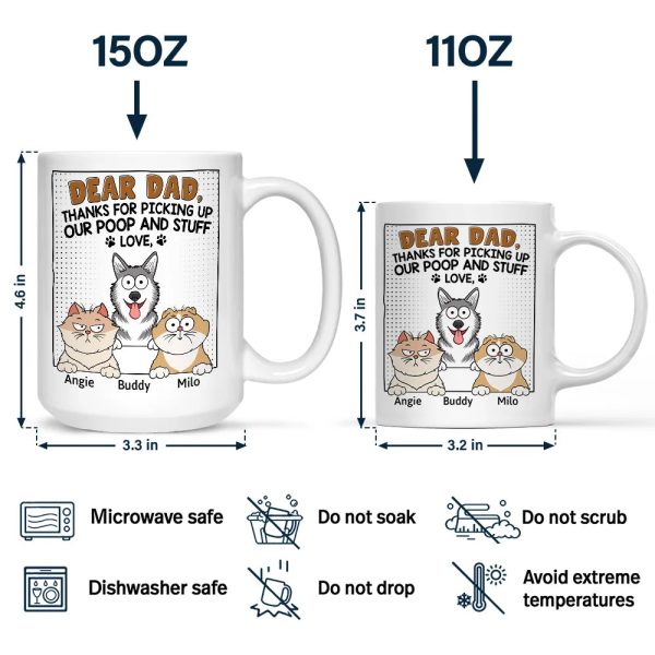 Dear Dad Thanks For Picking Up My Poop - Personalized Mug Dear Dad Thanks For Picking Up My Poop - Personalized Mug
