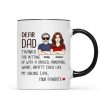 Dear Dad Thanks For Putting Up With My Sibling Gift For Dad Personalized Mug