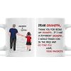 Dear Grandpa Thanks For Being My Grandpa Personalized Mug, Father's Day Gift For Grandpa