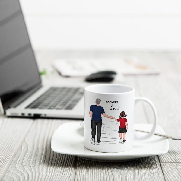 Dear Grandpa Thanks For Being My Grandpa Personalized Mug, Father's Day Gift For Grandpa