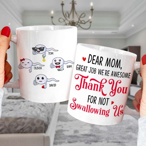 Dear Mom, Great Job We're Awesome, Gift For Mother's Day, Personalized Mug, Sperm Mug, Mother's Day Gift Dear Mom, Great Job We're Awesome, Gift For Mother's Day, Personalized Mug, Sperm Mug, Mother's Day Gift