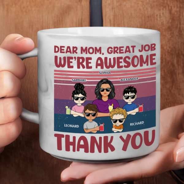 Dear Mom Great Job We're Awesome Thank You - Personalized Marble Mug Dear Mom Great Job We're Awesome Thank You - Personalized Marble Mug