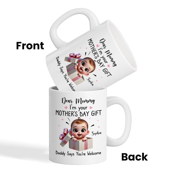Dear Mom I'm Your Mother's Day New Mom Gift Personalized Mug, Funny Gift For Wife
