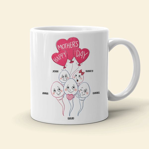 Dear Mom Of All The Vaginas In The World, We're Glad We Tumbled Out Of Yours - Mother's Day Gift - Personalized Funny Sperm Coffee Mug - Gift For Mom