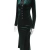 Deep Neck Velvet Long Sleeve Bodycon Midi Dress Deep Neck Velvet Long Sleeve Bodycon Midi Dress