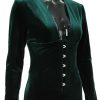 Deep Neck Velvet Long Sleeve Bodycon Midi Dress Deep Neck Velvet Long Sleeve Bodycon Midi Dress