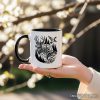 Deer Duck Fishing Hunting Personalized Mug, Camo Vintage Compass Outdoors Gift with Custom Name