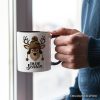 Deer Head Camo Hat Christmas Personalized Mug, Imitation Latch Hook Yarn Cozy Hunting Season Gift with Custom Name Deer Head Camo Hat Christmas Personalized Mug, Imitation Latch Hook Yarn Cozy Hunting Season Gift with Custom Name