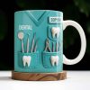 Dental Coffee Mug Featuring Dental Equipment Designs - Personalized Custom Coffee Mug - GRAD307_MG