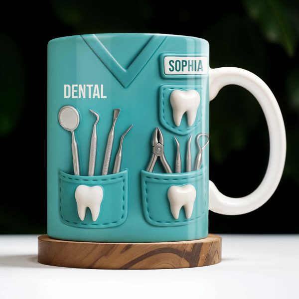 Dental Coffee Mug Featuring Dental Equipment Designs - Personalized Custom Coffee Mug - GRAD307_MG
