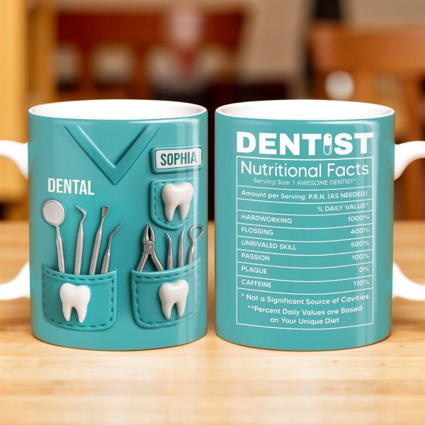Dentist Nutritional Facts, Serving Size 1 Awesome Dentist - Personalized Custom Coffee Mug - GRAD313_MG