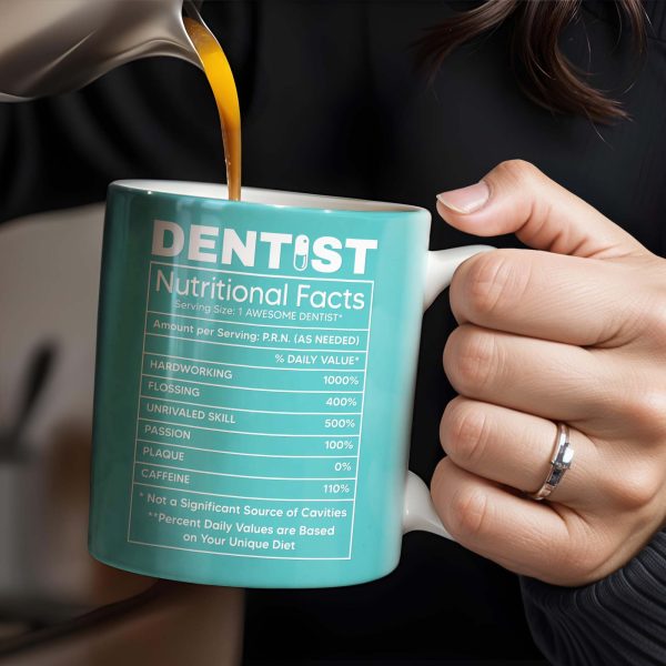 Dentist Nutritional Facts, Serving Size 1 Awesome Dentist - Personalized Custom Coffee Mug - GRAD313_MG