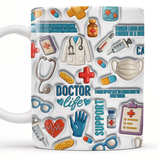 Devotion And Care, Comfort And Hope, Medical Icons - Personalized Custom Coffee Mug - DOC029_MG