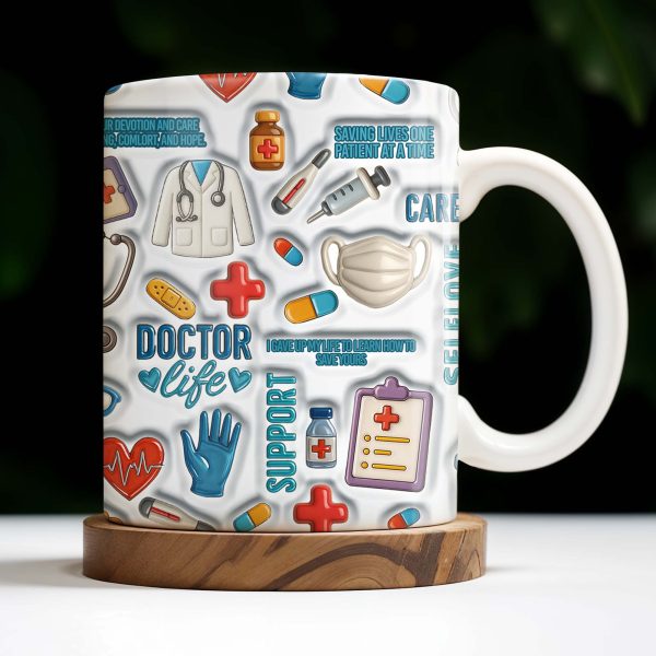 Devotion And Care, Comfort And Hope, Medical Icons - Personalized Custom Coffee Mug - DOC029_MG