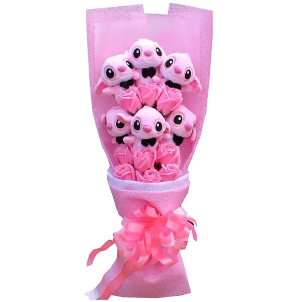 Disney Plush Flower Bouquet Mickey Minnie Stitch Doll Disney Plush Flower Bouquet Mickey Minnie Stitch Doll