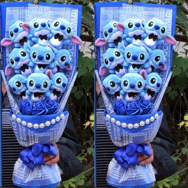 Disney Plush Flower Bouquet Mickey Minnie Stitch Doll Disney Plush Flower Bouquet Mickey Minnie Stitch Doll