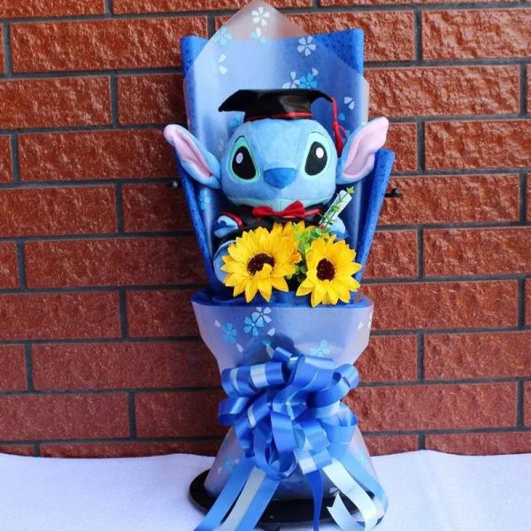 Disney Plush Flower Bouquet Mickey Minnie Stitch Doll Disney Plush Flower Bouquet Mickey Minnie Stitch Doll