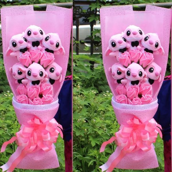 Disney Plush Flower Bouquet Mickey Minnie Stitch Doll Disney Plush Flower Bouquet Mickey Minnie Stitch Doll