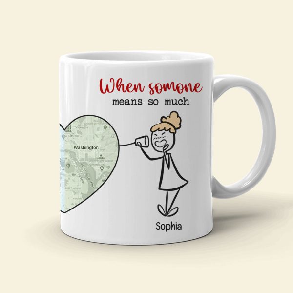 Distance Means So Little - Personalized Couple Mug Set - Gift For Couple Distance Means So Little - Personalized Couple Mug Set - Gift For Couple