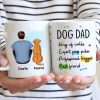 Dog Dad Back View Man & Sitting Dog Personalized Mug