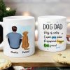 Dog Dad Back View Man & Sitting Dog Personalized Mug
