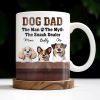 Dog Dad The Man The Myth The Snack Dealer, Dogs and Paw Prints - Personalized Custom Coffee Mug - DOG047_MG Dog Dad The Man The Myth The Snack Dealer, Dogs and Paw Prints - Personalized Custom Coffee Mug - DOG047_MG
