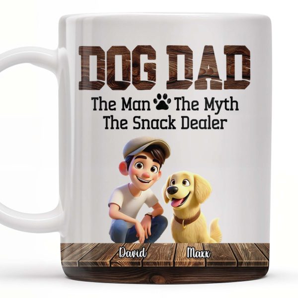 Dog Dad The Man The Myth The Snack Dealer Mug - Personalized Custom Coffee Mug - DOG019_MG Dog Dad The Man The Myth The Snack Dealer Mug - Personalized Custom Coffee Mug - DOG019_MG