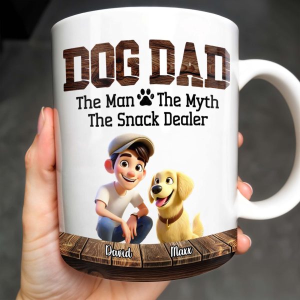 Dog Dad The Man The Myth The Snack Dealer Mug - Personalized Custom Coffee Mug - DOG019_MG Dog Dad The Man The Myth The Snack Dealer Mug - Personalized Custom Coffee Mug - DOG019_MG