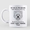Dog Head Outline Reason I Wake Up Early In The Morning Personalized Mug Dog Head Outline Reason I Wake Up Early In The Morning Personalized Mug