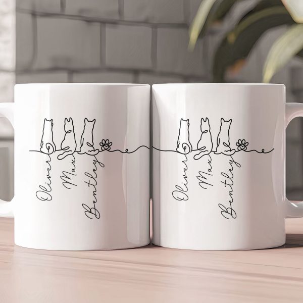 Dog Line Art Gift For Dog Lovers - Personalized Mug Dog Line Art Gift For Dog Lovers - Personalized Mug