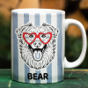 Dog Lover Red Eye Glasses - Personalized White Edge-to-Edge Mug