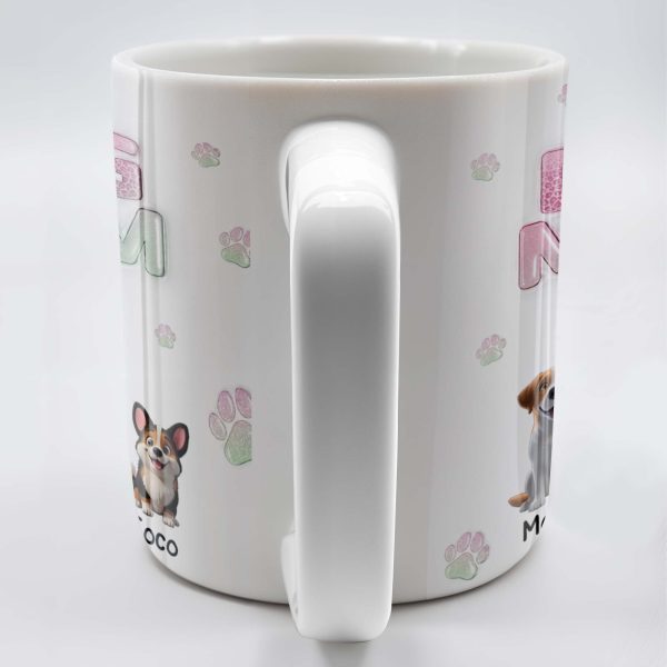 Dog Mom, Cartoon Woman and Dogs - Personalized Custom Coffee Mug - DOG034_MG Dog Mom, Cartoon Woman and Dogs - Personalized Custom Coffee Mug - DOG034_MG