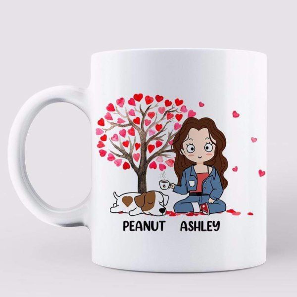 Dog Mom Pink Watercolor Personalized Mug