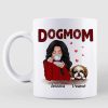 Dog Mom Red Patterned Personalized Coffee Mug