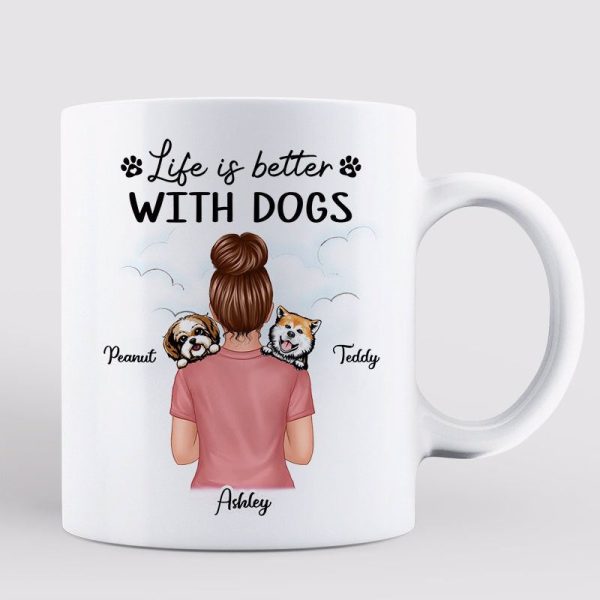 Dog Mom Woman Carrying Dogs Personalized Mug