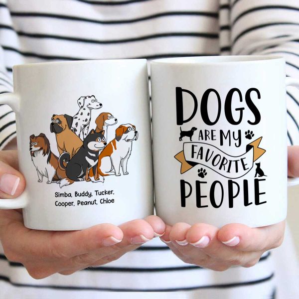 Dogs Are My Favorite People Funny Dogs Cartoon Personalized Mug