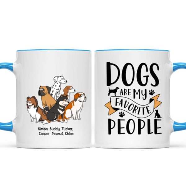 Dogs Are My Favorite People Funny Dogs Cartoon Personalized Mug