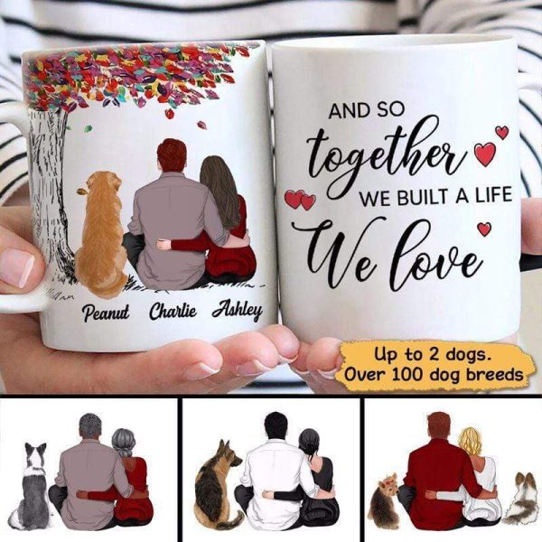 Dogs Colorful Tree Couple Built A Life Personalized Coffee Mug Dogs Colorful Tree Couple Built A Life Personalized Coffee Mug