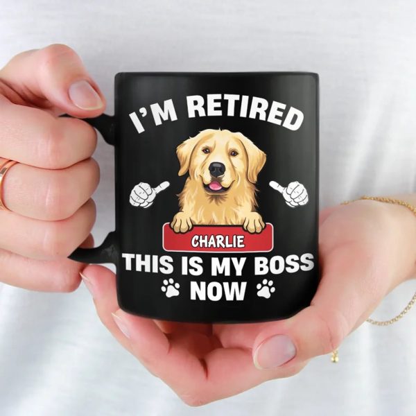 Dogs Have Owners, Cats Have Staff - Dog & Cat Personalized Custom Black Mug - Appreciation, Retirement Gift For Coworkers, Work Friends, Colleagues, Pet Owners, Pet Lovers