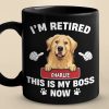 Dogs Have Owners, Cats Have Staff - Dog & Cat Personalized Custom Black Mug - Appreciation, Retirement Gift For Coworkers, Work Friends, Colleagues, Pet Owners, Pet Lovers