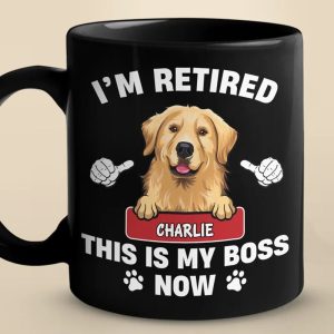Dogs Have Owners, Cats Have Staff - Dog & Cat Personalized Custom Black Mug - Appreciation, Retirement Gift For Coworkers, Work Friends, Colleagues, Pet Owners, Pet Lovers