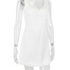 Doily Strap Cupped V-neck Mini Dress Doily Strap Cupped V-neck Mini Dress